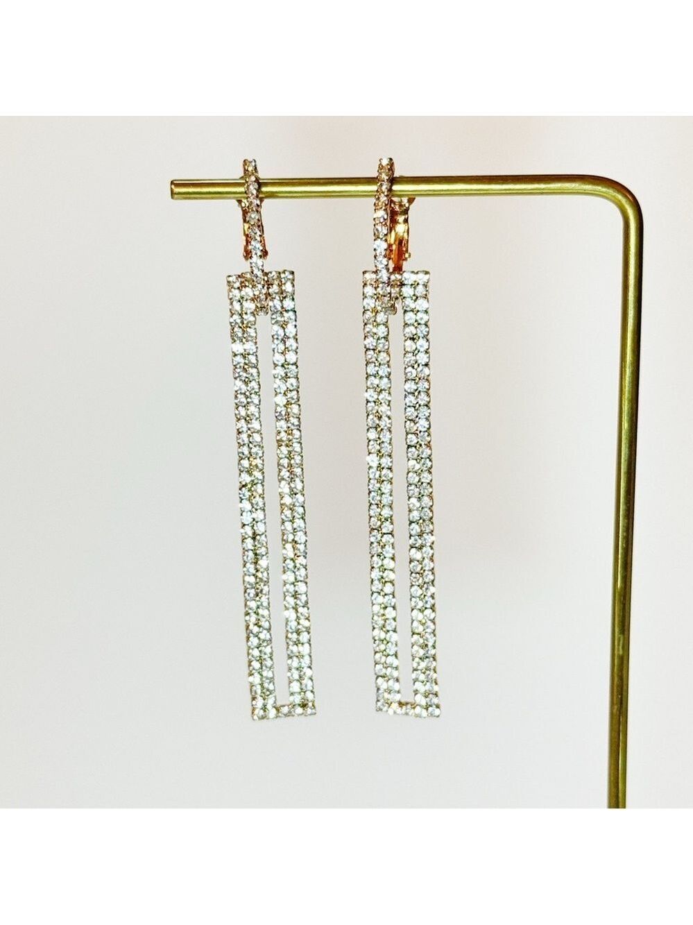 Dazzling Gold and Silver Crystal Earrings